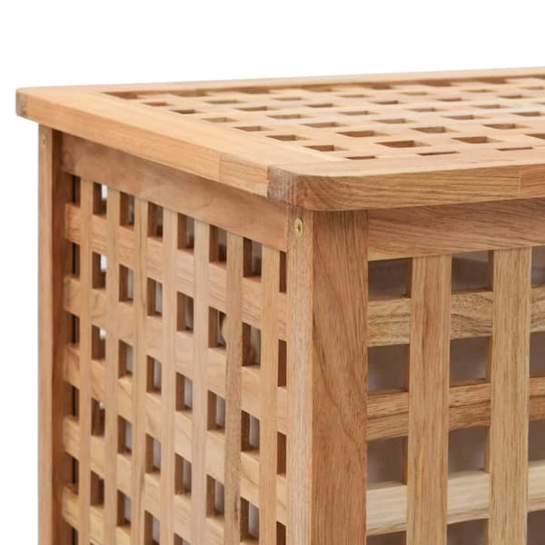 The Living Store vasketøjskurv 39x39x65 cm massivt valnøddetræ -  Vasketøjskurve