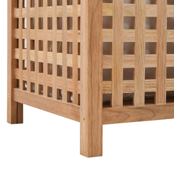 The Living Store vasketøjskurv 39x39x65 cm massivt valnøddetræ -  Vasketøjskurve