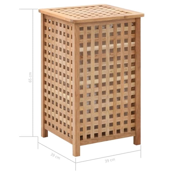 The Living Store vasketøjskurv 39x39x65 cm massivt valnøddetræ -  Vasketøjskurve