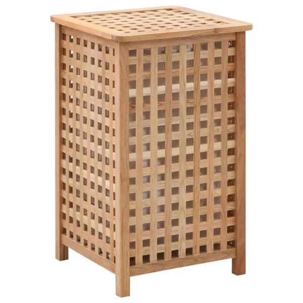 The Living Store vasketøjskurv 39x39x65 cm massivt valnøddetræ -  Vasketøjskurve