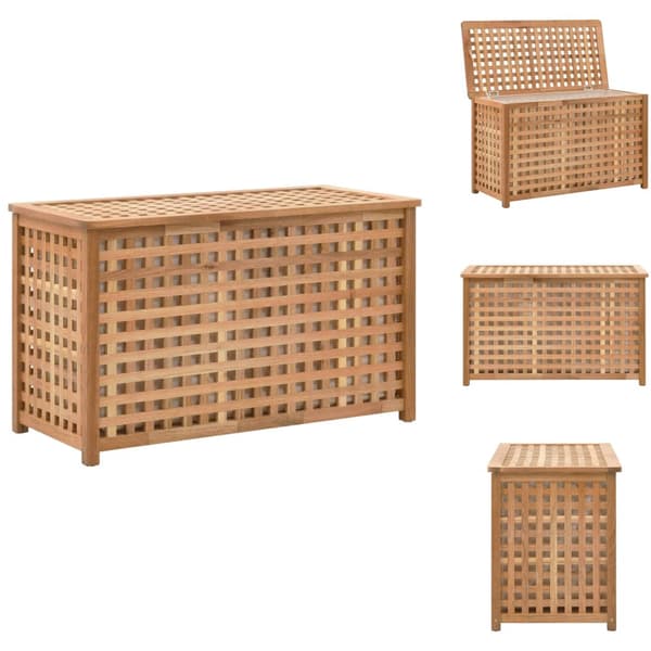 Vasketøjskurve - Living vasketøjskurv 77,5 x 37,5 x 46,5 cm massivt valnøddetræ