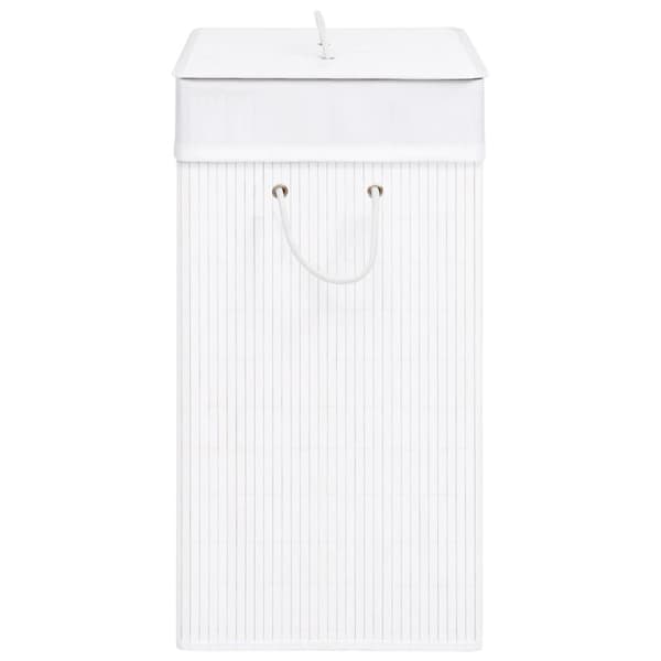 Pyykkikorit - Living Bambu pyykkikori 2 osiota valkoinen 100 l