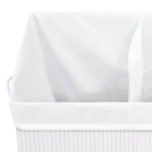 Pyykkikorit - Living Bambu pyykkikori 2 osiota valkoinen 100 l
