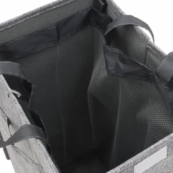 Foldbar vasketøjskurv 26x34,5x59,5 cm kunstigt linned grå - Vasketøjskurv - Vasketøjskurve - Home & Living
