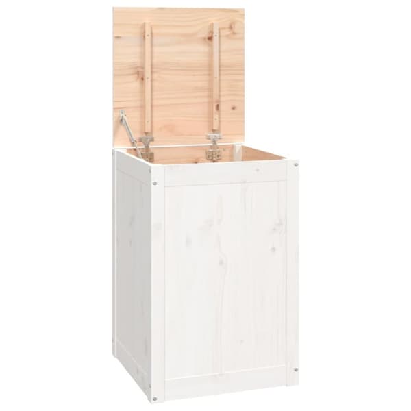 Vasketøjskurv 44x44x66 cm massivt fyrretræ hvid - Vasketøjskurv - Vasketøjskurve - Home & Living