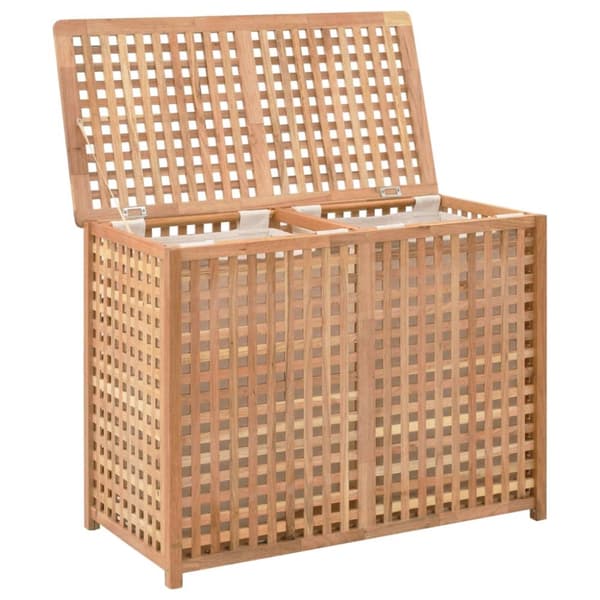 Tvättkorg 87,5x46x67 cm massivt valnötsträ - Tvättkorg - Tvätt Korg - Home & Living