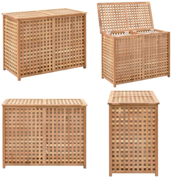 Vasketøjskurv 87,5x46x67 cm massivt valnøddetræ - Vasketøjskurv - Vasketøjskure - Home & Living
