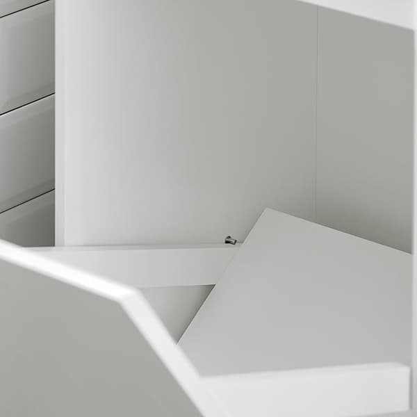 Rootz linnedskab med vasketøjskurv - Vasketøjsopsamler - Vasketøjssortering - Anti-Tip Safety - Tilbehørsskuffe - MDF Konstruktion - 40cm x 86cm x 39c
