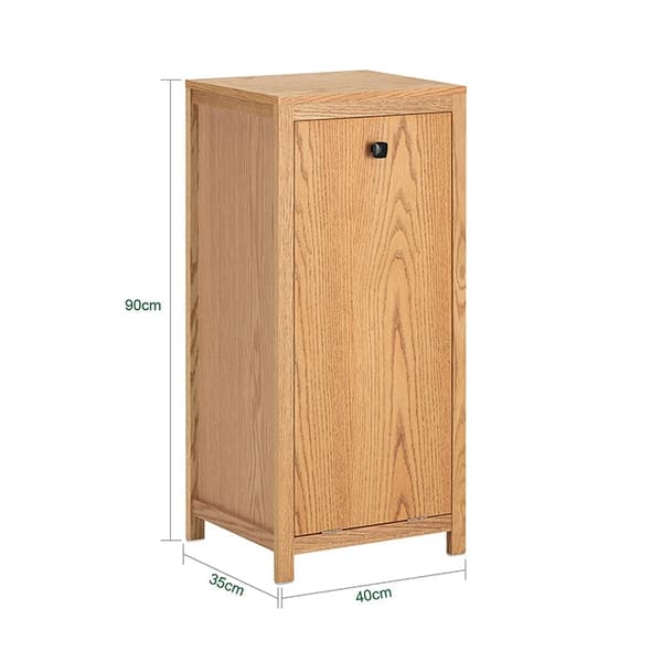 Rootz linneskåp med utfällbar tvättlåda - Tvättuppsamlare - Badrumsskåp - Fuktbeständig - Tippskyddsfunktion - Enkel montering - 40 cm x 90 cm x 35 cm