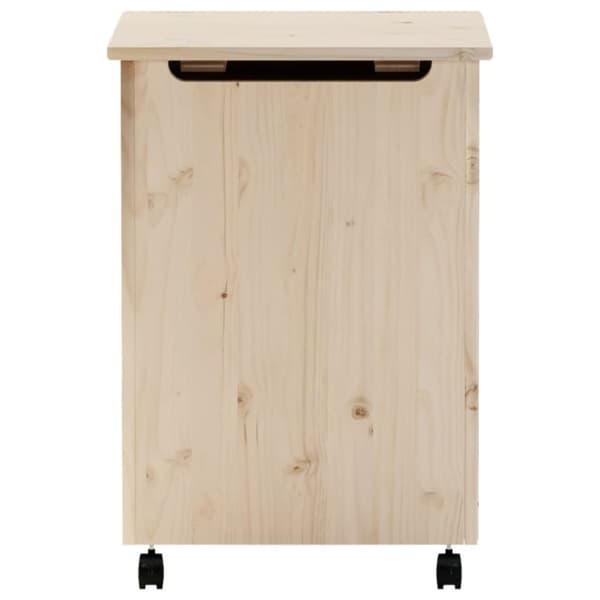vidaXL Tvättkorg med hjul RANA 45x45x64 cm massiv furu