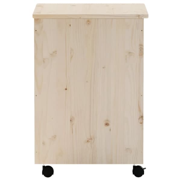 vidaXL Tvättkorg med hjul RANA 45x45x64 cm massiv furu