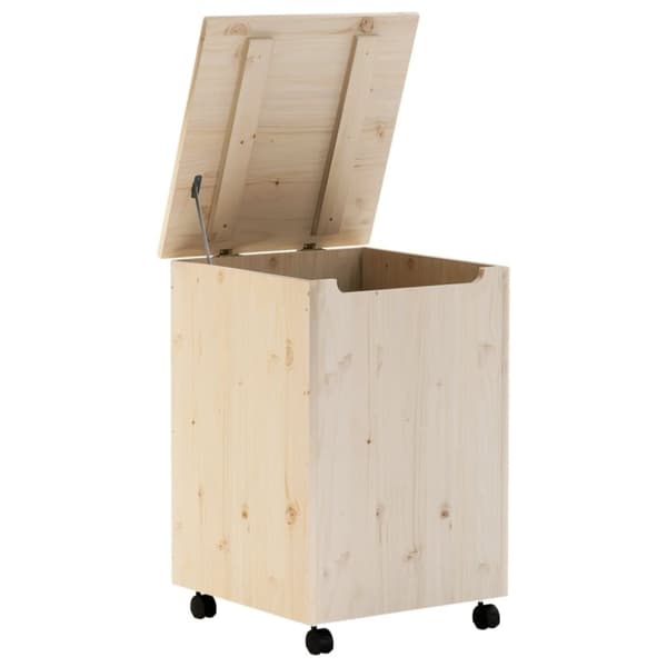 vidaXL Tvättkorg med hjul RANA 45x45x64 cm massiv furu