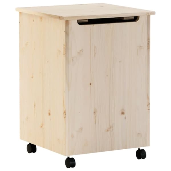 vidaXL Tvättkorg med hjul RANA 45x45x64 cm massiv furu