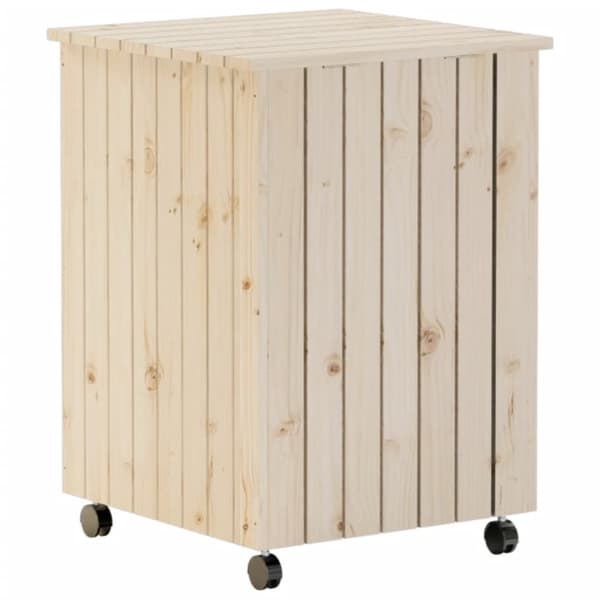 vidaXL Skittentøyskurv med hjul RANA 45x45x64 cm heltre furu