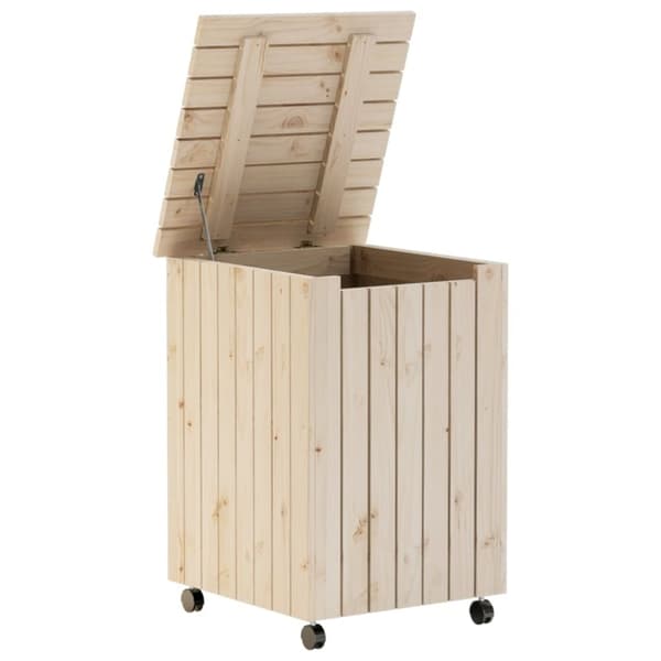 vidaXL Skittentøyskurv med hjul RANA 45x45x64 cm heltre furu