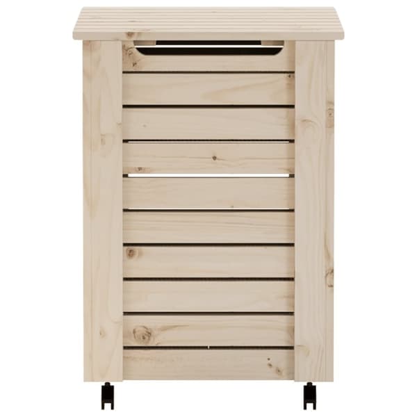 vidaXL Skittentøyskurv med hjul RANA 45x45x64 cm heltre furu