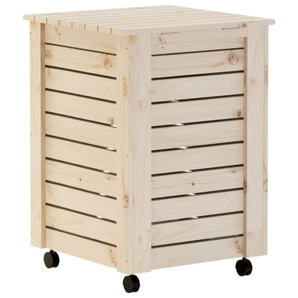 vidaXL Skittentøyskurv med hjul RANA 45x45x64 cm heltre furu