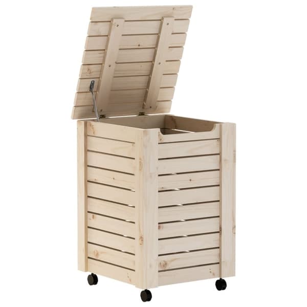 vidaXL Skittentøyskurv med hjul RANA 45x45x64 cm heltre furu