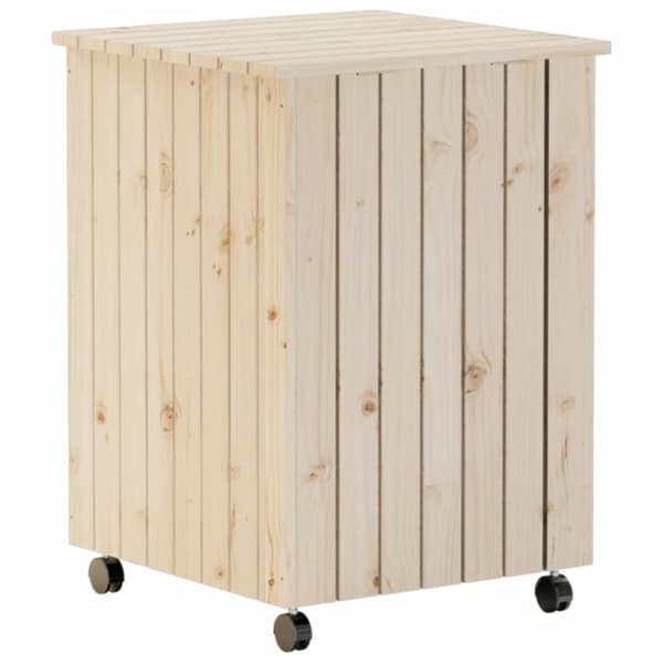 vasketøjskurv med hjul RANA 45x45x64 cm massivt fyrretræ
