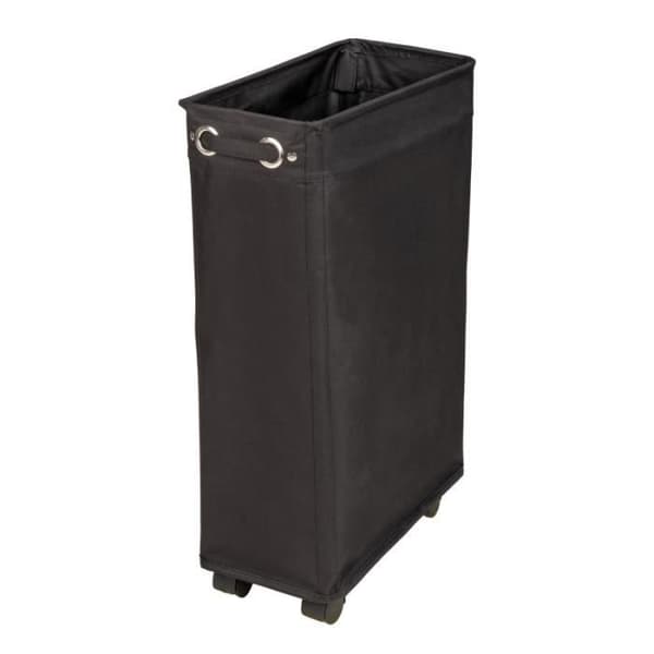 Tvättkärl och korgar - Wenko - Tygtvättkorg på hjul - 43L - Svart - H 60 x D 40 cm