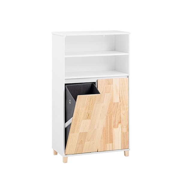 Rootz Trälinneskåp - Tvättförvaring - Badrumsskåp - Rymlig Organizer - 64cm x 110cm x 33cm. Enkel montering - hållbara material.