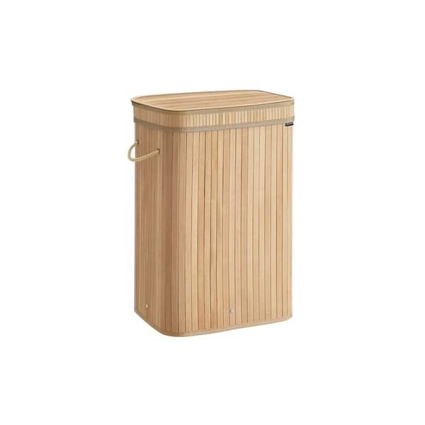 Rootz Bamboo Vasketøjskurv - Hæmmer - Opbevaringsbeholder - Stilfuldt design - 31,5 cm x 42,5 cm x 61 cm - Letvægts - Naturlig beige