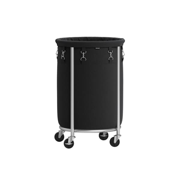 Rootz Vasketøjskurv - Vaskebeholder - Stålramme - 600D polyesterstof - 39cm Diameter - 40x61cm - 3kg - 15kg Kapacitet - 18,5 Gal 70L