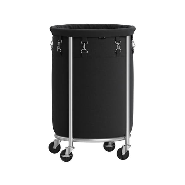 Rootz Vasketøjskurv - Vaskebeholder - Stålramme - 600D polyesterstof - 39cm Diameter - 40x61cm - 3kg - 15kg Kapacitet - 18,5 Gal 70L