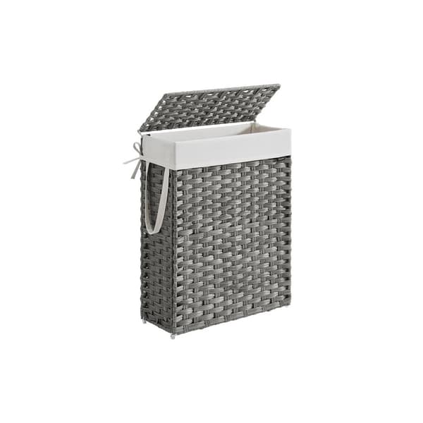 Rootz Rattan Vasketøjskurv - Tøjkurv - Vasketøjskurv - Stålramme - Dove Grey - 46cm x 20cm x 61cm