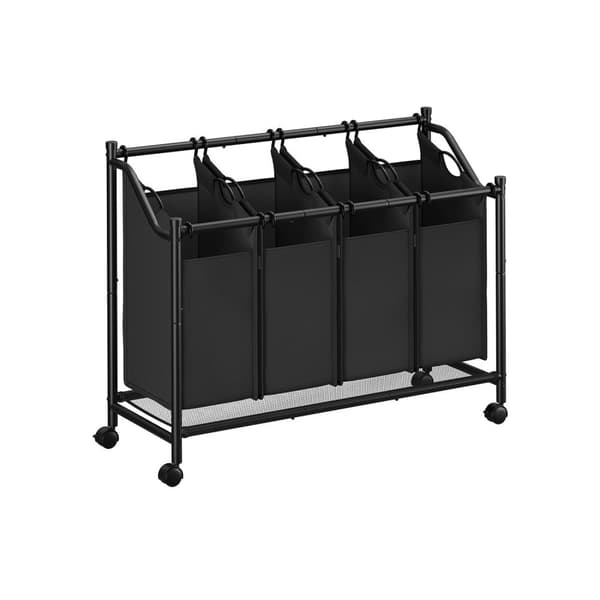 Rootz 4-Bag pyykinlajittelija - Vaatteiden järjestäjä - Irrotettavat laukut - Raskas rakenne - 105 cm x 38,5 cm x 81 cm