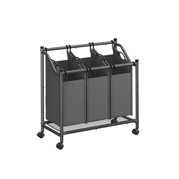 Rootz Vasketøjssortering - Vasketøjskurv - Tøjorganisering - Pulverlakeret stål - 80 x 38,5 x 81 cm - Skifergrå
