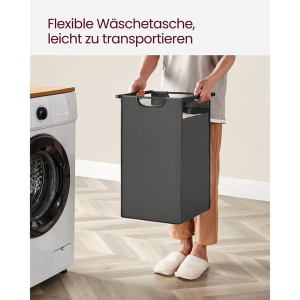Rootz Vasketøjskurv med hylder - Opbevaringsbeholder - Tøjkurv - MDF stål Oxford-stof - 73 cm x 33 cm x 92 cm - 9,3 kg - 30 kg Kapacitet