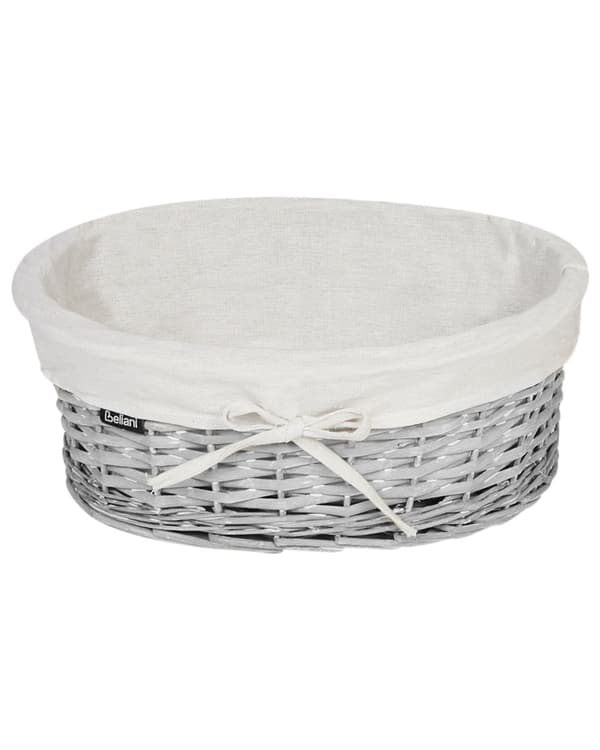 Klesvaskkurv Hvit Pilramme Innvendig Liner i Stoff Boho Moderne Design