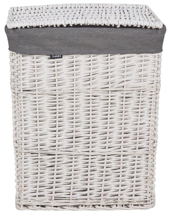 Tvättkorg Grå Pilram Tyg Invändigt Foder Boho Modern Design