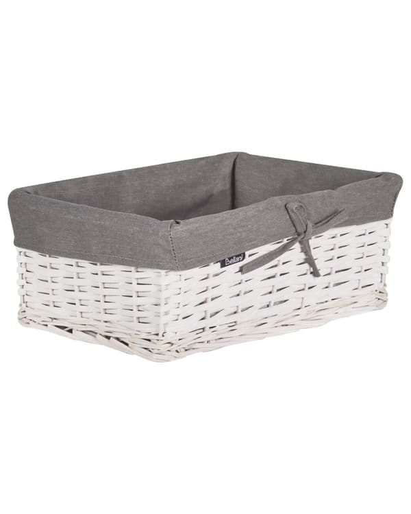 Tvättkorg Grå Pilram Tyg Invändigt Foder Boho Modern Design