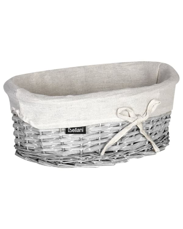 Tvättkorg Vit Pilram Tyg Invändigt Foder Boho Modern Design