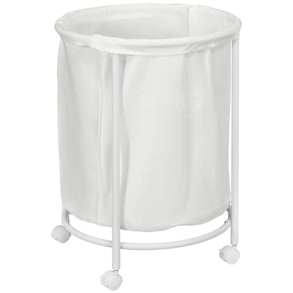 Rootzin iso pyykkikori pyörillä - 100L Tilavuus - Sylinterimäinen este - Irrotettava sisäpussi - Pellavakangas - Ø50cm x 68cm