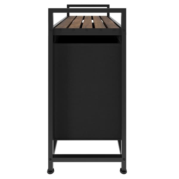 Vasketøjskurv med hylde, industriel stil - 34 x 74 x 72 cm