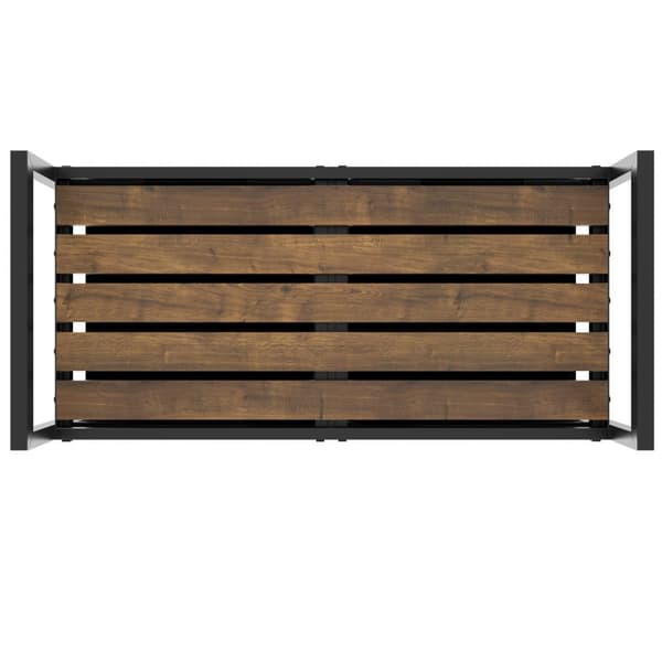 Vasketøjskurv med hylde, industriel stil - 34 x 74 x 72 cm
