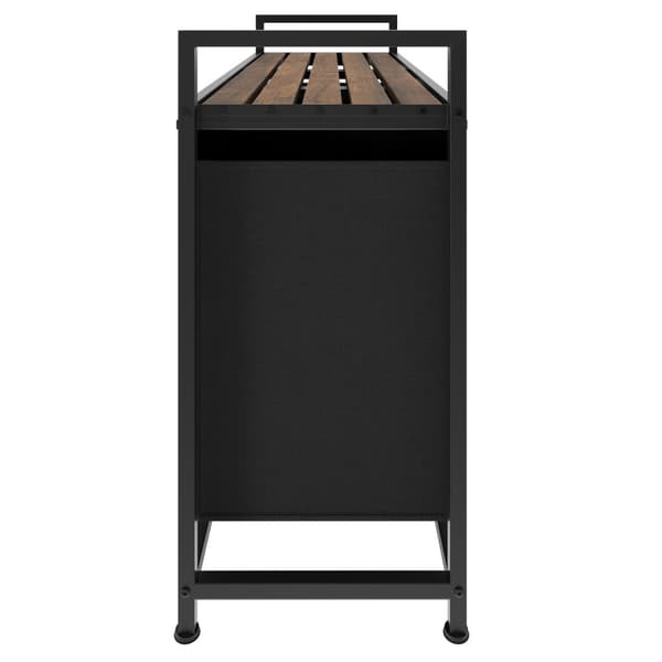 Vasketøjskurv med hylde, industriel stil - 34 x 93,5 x 72 cm