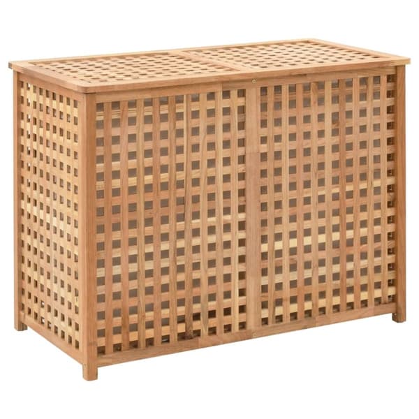 Tvättkorg 87,5x46x67 cm massivt valnötsträ