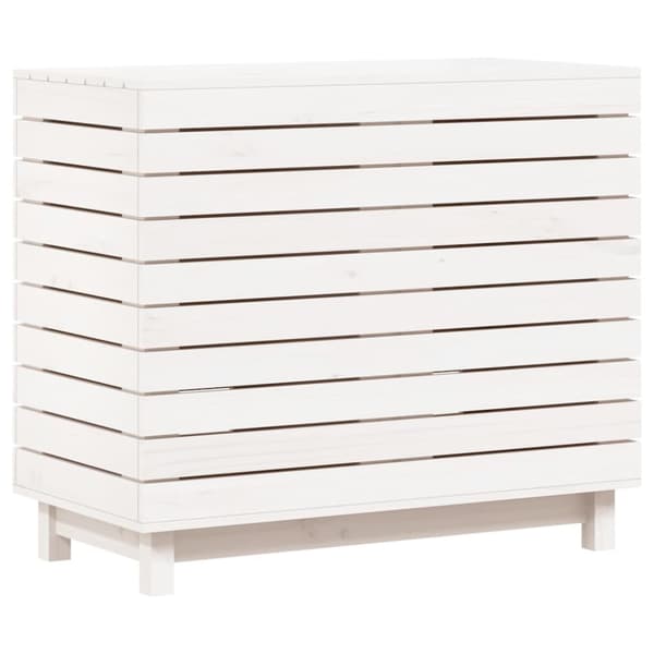 Tvättkorg vit 88,5x44x76 cm massiv furu