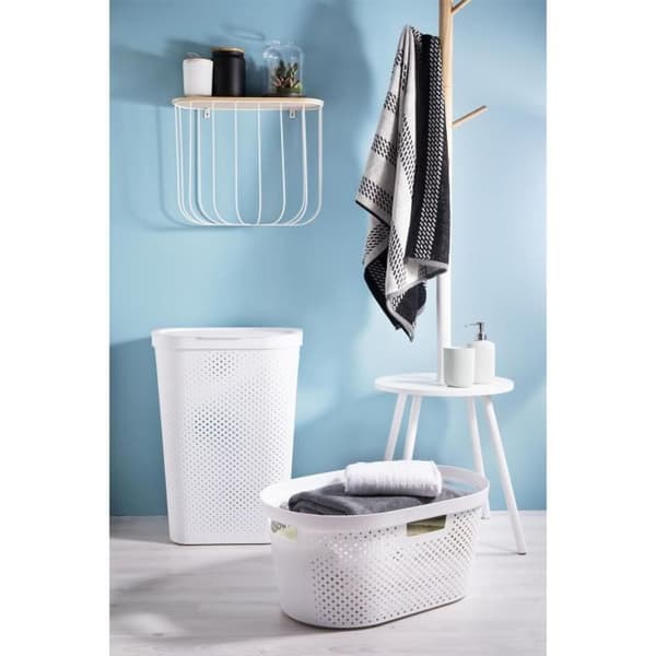 CURVER Tvättkorg 40L Infinity Dots - Återvunnen plast - Vit