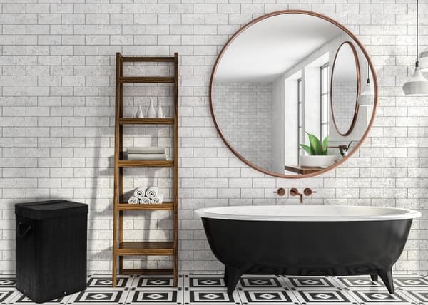 Bambu tvättkorg med lock SOREN 80L svart