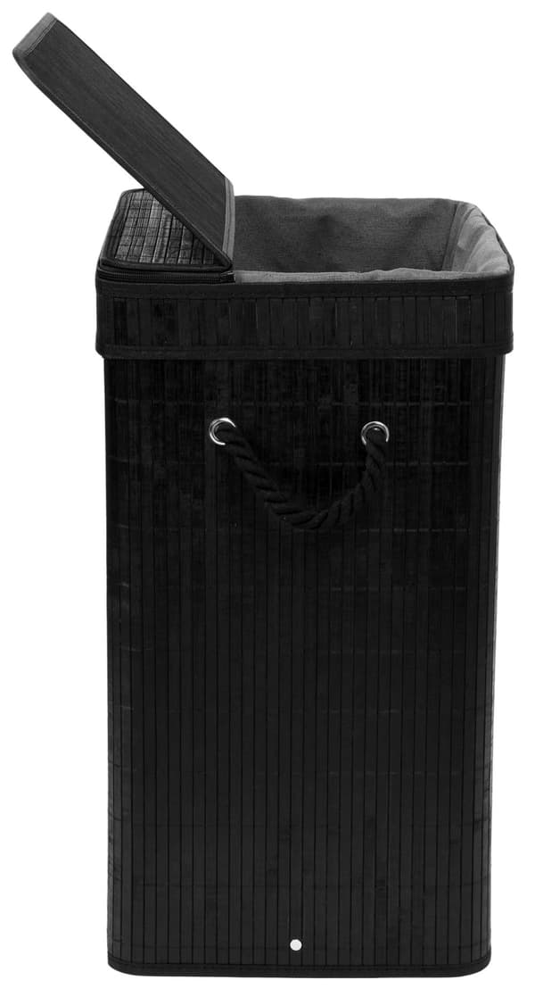 Bambu tvättkorg med lock SOREN 80L svart