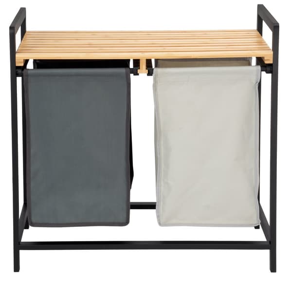 HANOI BLACK bambukori pyykille tai leluille, 2 lokeroa, DUO COLOR