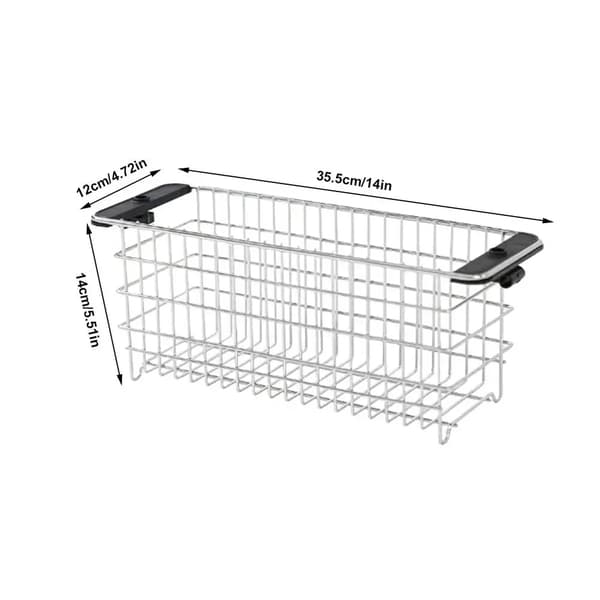 Rustfrit Stål Opbevaringskurv, Bærbart Design, Pladsbesparende Dimensioner,A