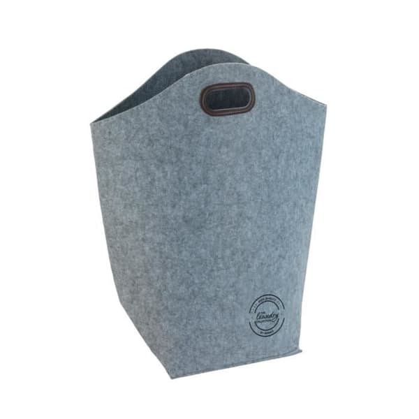 WENKO filttvättkorg och förvaringskorg, smutsig tvättkorg med bärhandtag, 42L kapacitet, polyester, grå
