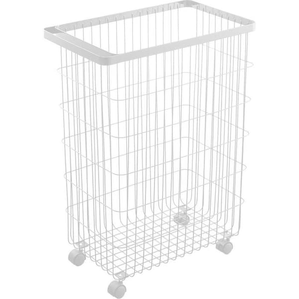 Hög metalltvättkorg - H56,5 cm - 46 cm X 28 cm X 56,5 cm - Calicosy - Vit