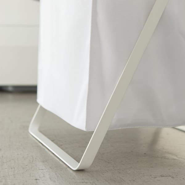 Vit hopfällbar tvättkorg - H64 cm